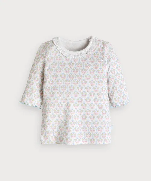 Детский комплект пижамы с цветочным принтом, модель Pastel Flower, moimoln, Light Blue — фото 2