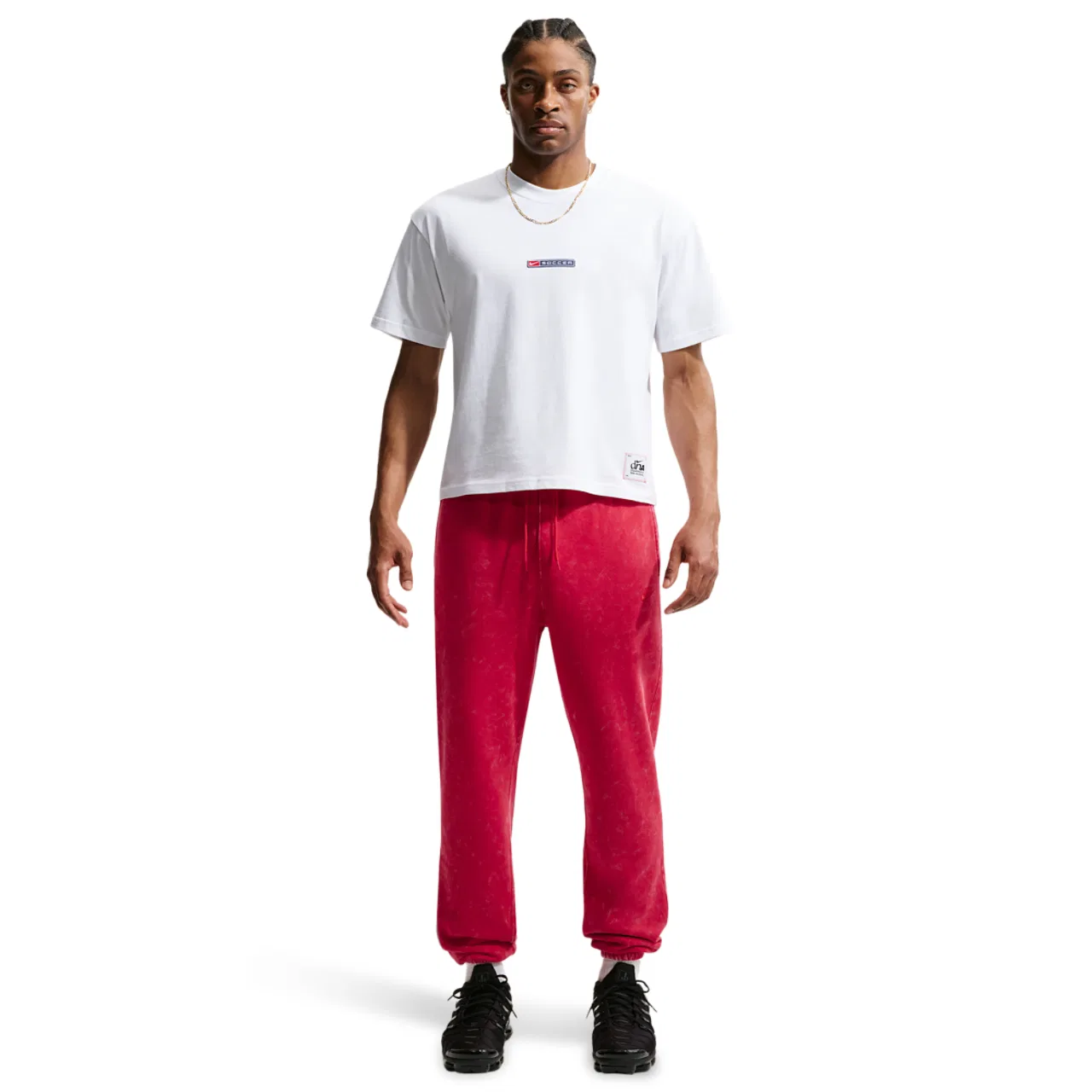 Футболка мужская Boxy Soccer Loose Tee Nike, цвет White/University Red/Navy — фото 3
