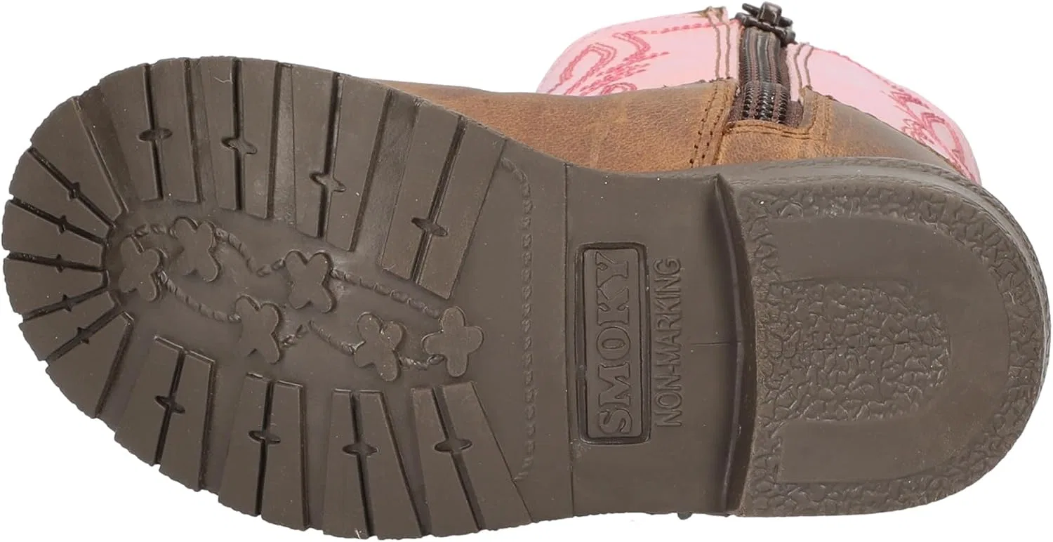 Детские ботинки для мальчиков с принтом HOPALONG Smoky Mountain Boots, Brown Distress/Pink — фото 4