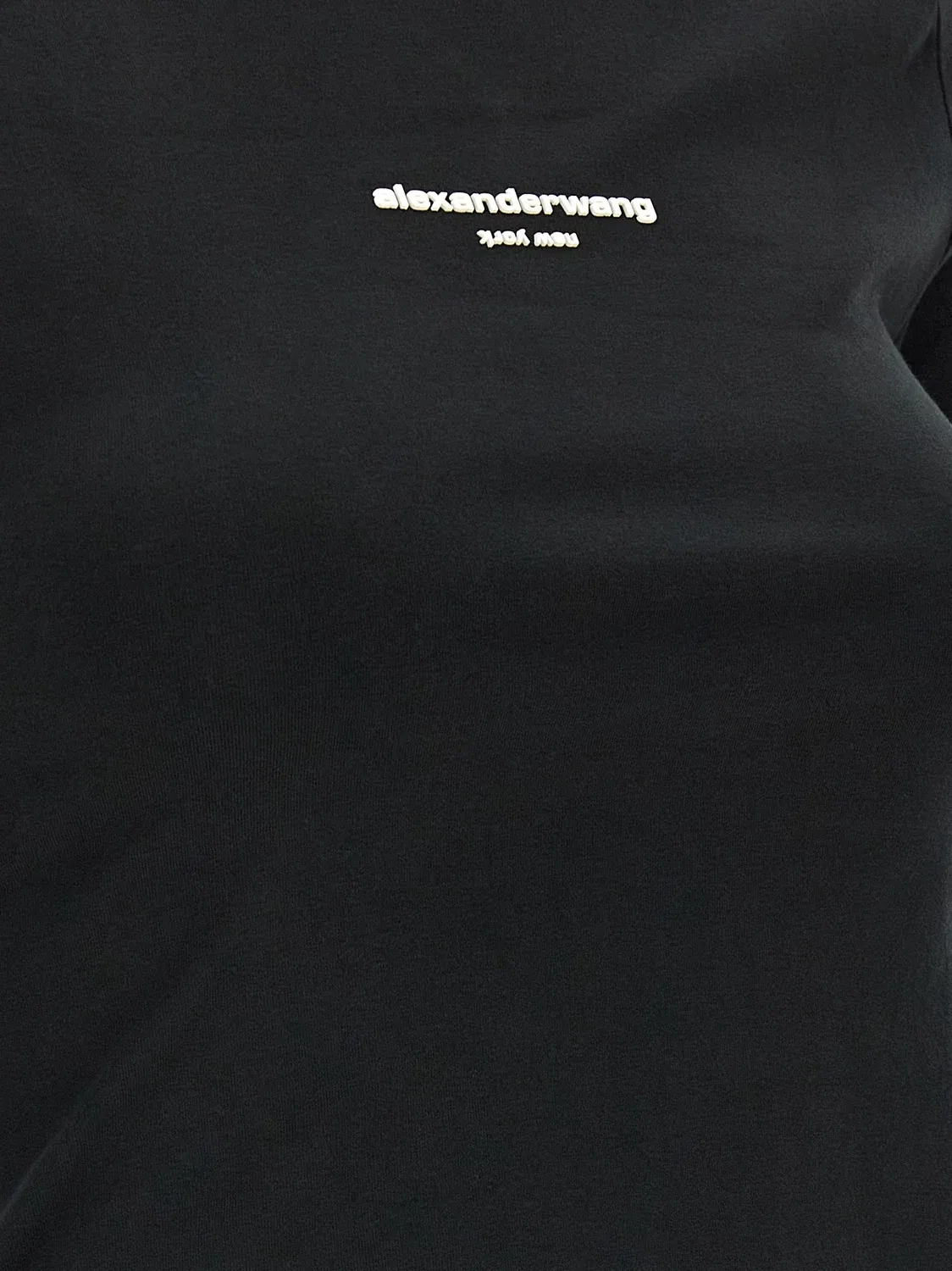 Футболка с длинным рукавом и принтом логотипа Alexander Wang, черный — фото 4