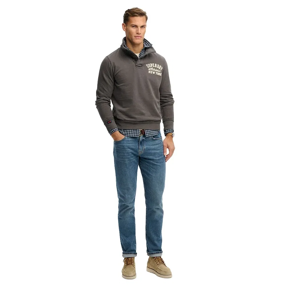 Свитшот Vintage Athletic Half Button Superdry, серый — фото 4