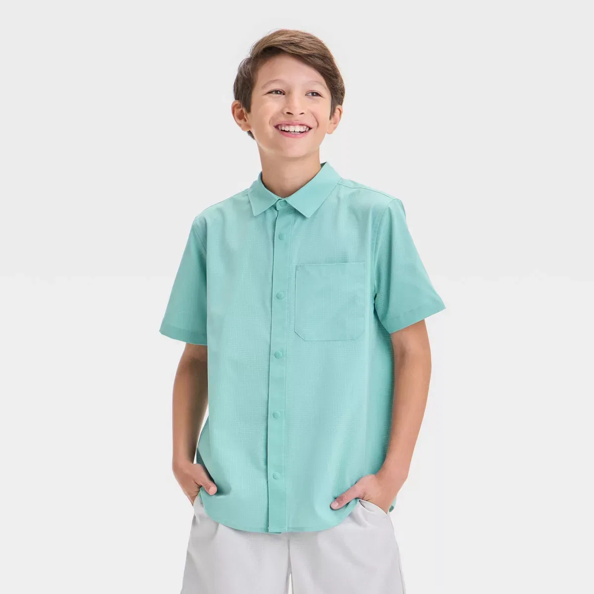 Детское поло для мальчиков с коротким рукавом Adventure KIDS PERFORMANCE, Teal Green