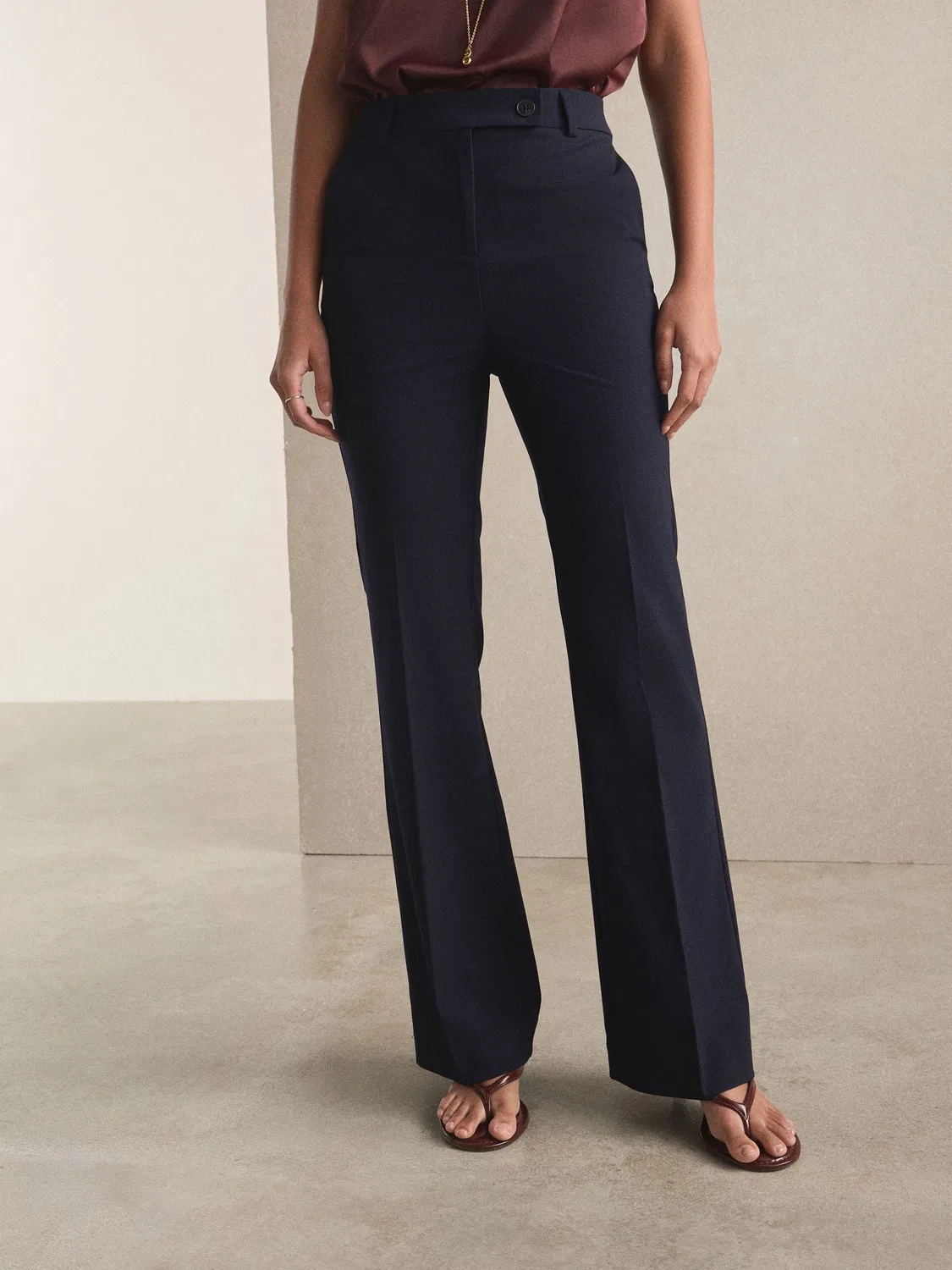 Брюки зауженные клеш, модель Tailored Bootcut Next, темно-синий — фото 3
