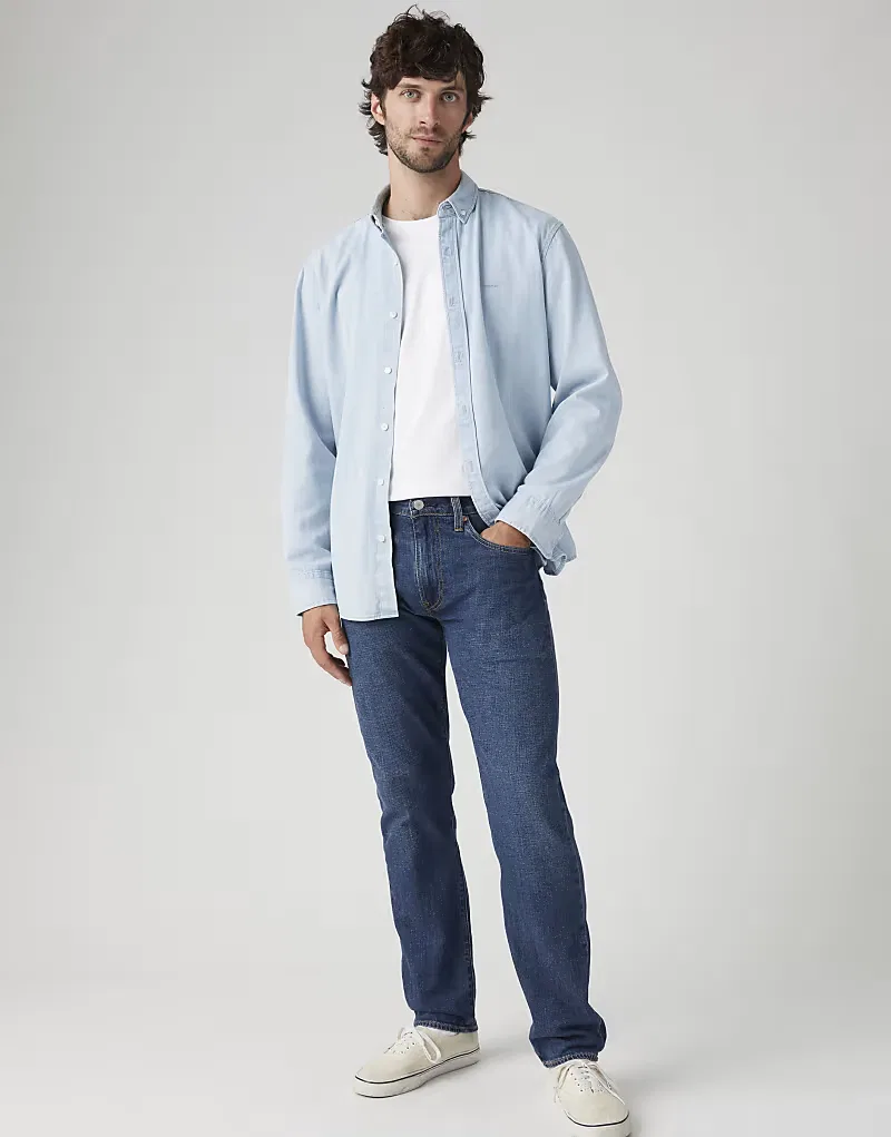 Джинсы Levi's 502 зауженного кроя, синие — фото 3