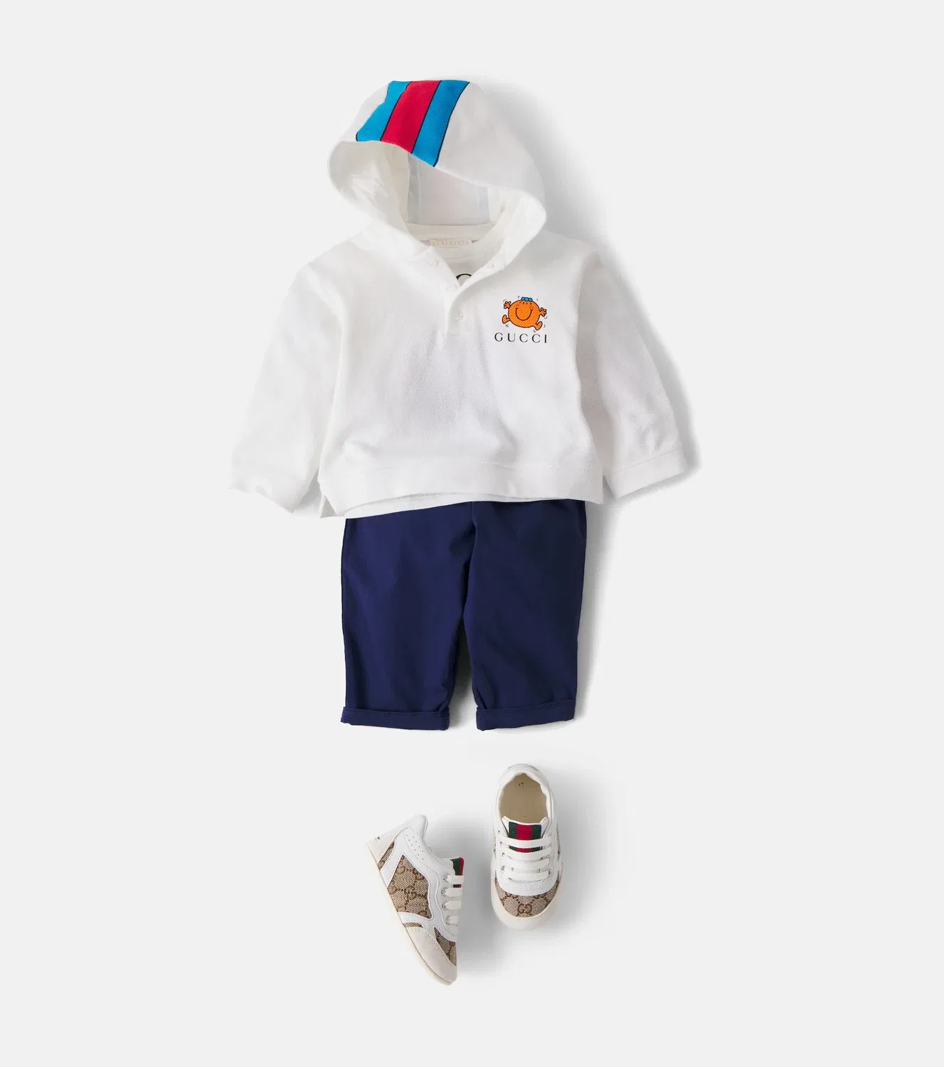 Худи с капюшоном из смесового хлопка Kids x Mr. Men Little Miss Gucci Kids, белый — фото 2