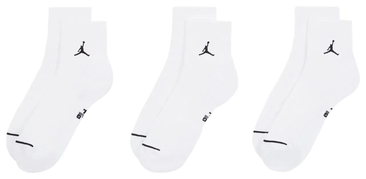 Носки мужские повседневные Every Day Cushioned Ankle 3 Pack Jordan, черный/белый — фото 3
