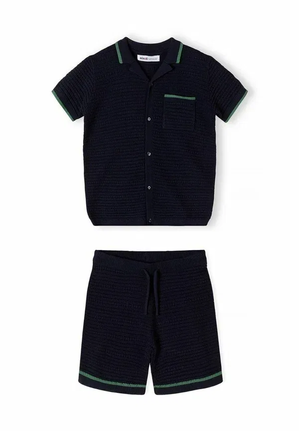 Спортивный костюм из хлопка Short sleeve and set - shorts Minoti, темно-синий — фото 2