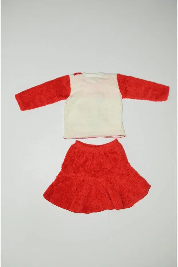 Детский комплект для новорожденных хлопковый Winter Welsoft Rose Skirt Suit Baby Slon Kids Clup, Red — фото 2