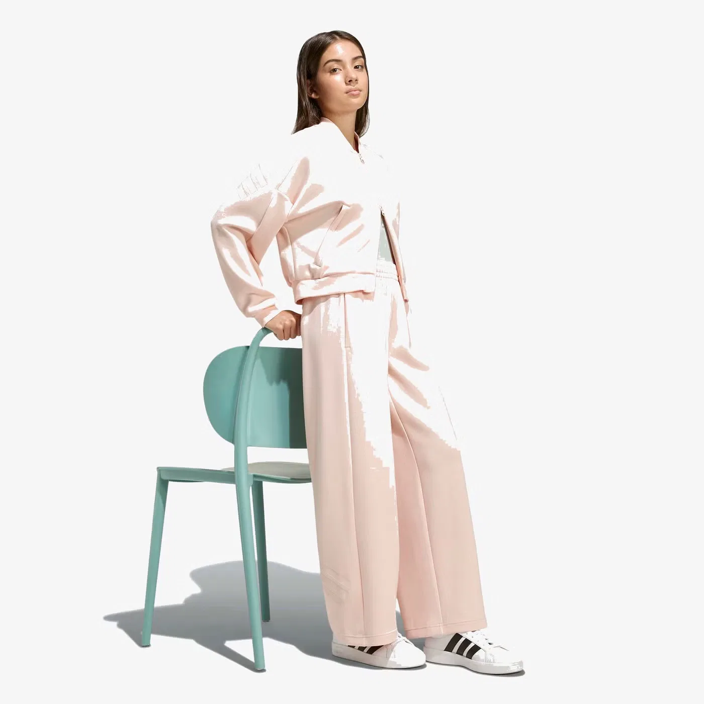 Спортивные брюки с широкими штанинами Future Icons 3 Stripes Adidas, розовый — фото 4