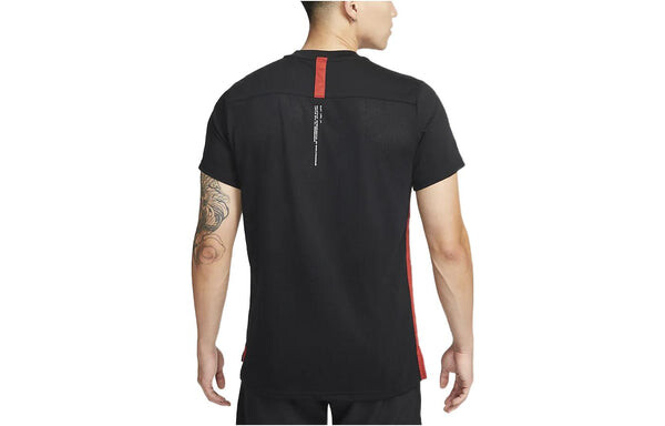 Футболка Men's Nike Dri-FIT Logo Solid Color Training Sports Short Sleeve Black T-Shirt, мультиколор — фото 2