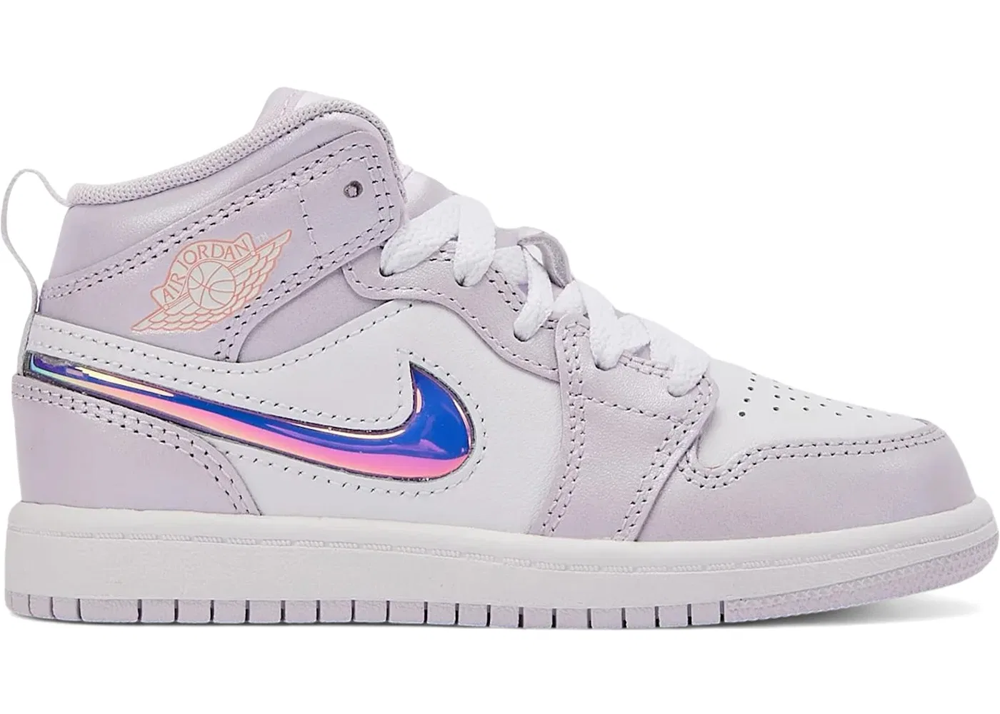 Детские кроссовки Lifestyle с принтом Jordan 1 Mid SE Jordan, Barely Grape/White/Atomic Pink