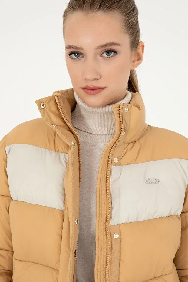 Женское пальто с длинным рукавом U.S. Polo Assn., Camel — фото 2