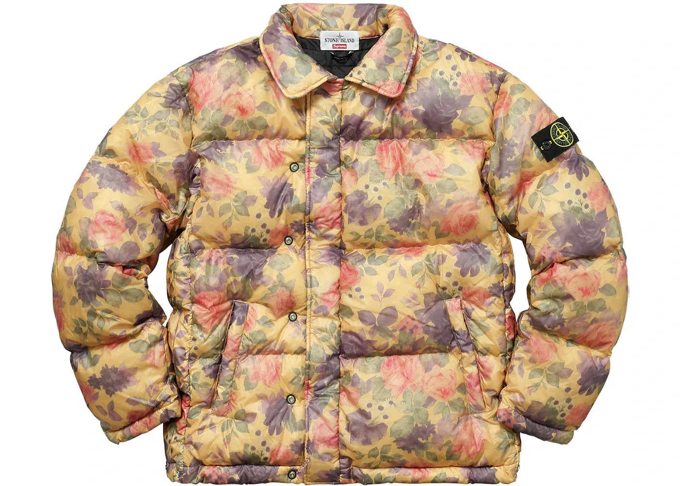 Мужская куртка с принтом Supreme Stone Island Lamy Cover Stampato Puffy Jacket, Copper — фото 2