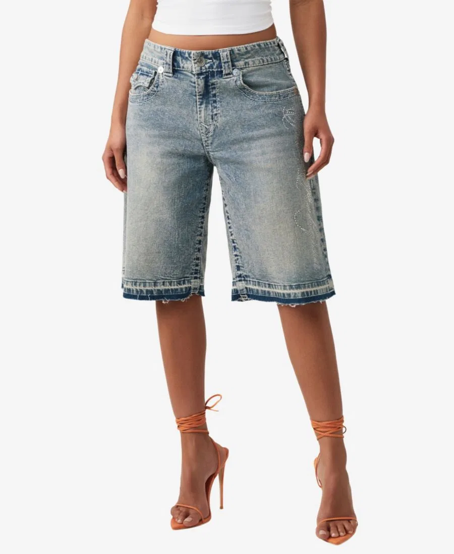 Джинсовые шорты-джорт свободного кроя Jessie Big T Flap True Religion, Lazy Shine