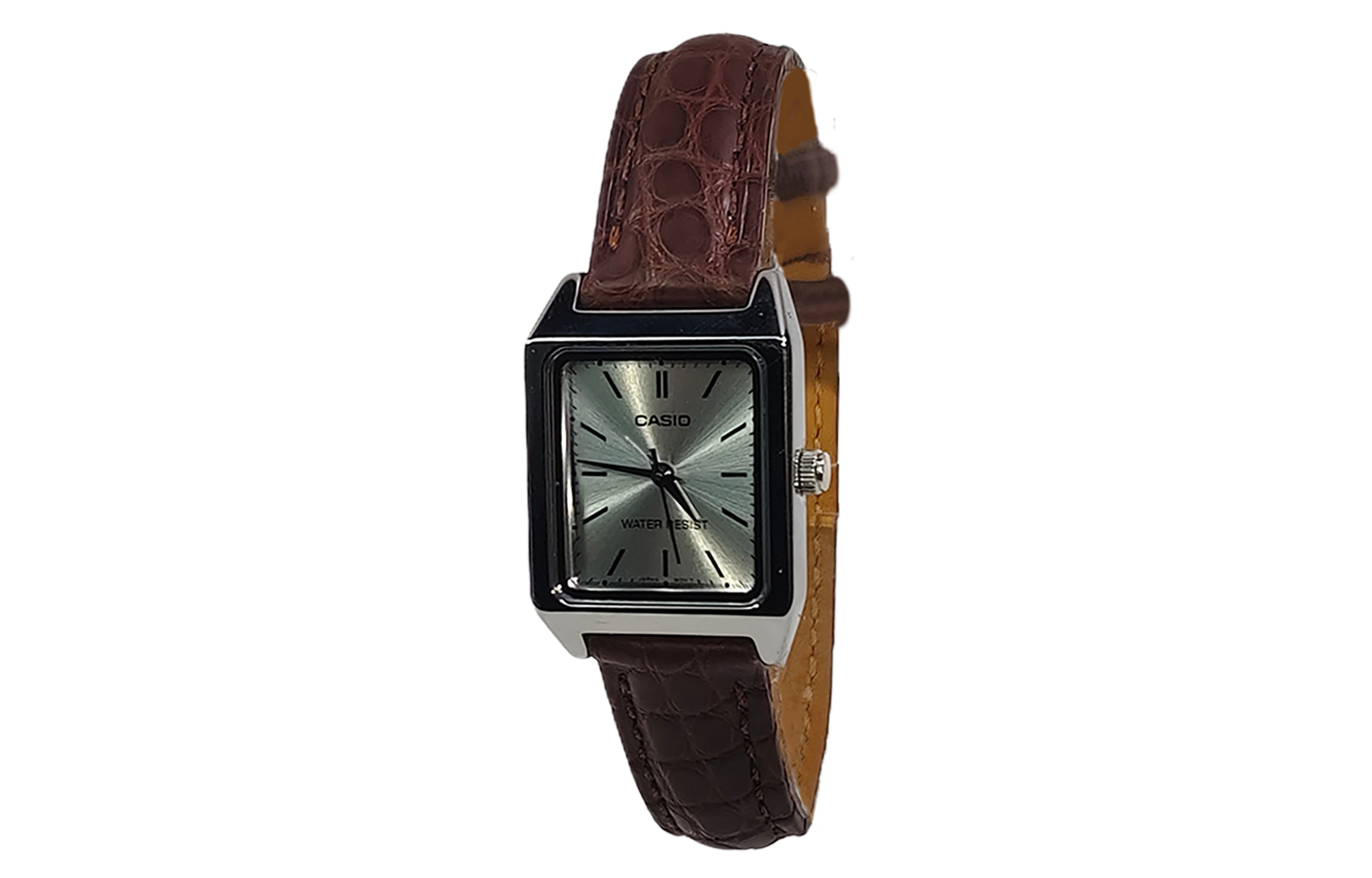 

CASIO Часы Retrofit Series Quartz Movement Crocodile Leather Strap Watch Women's Watch Silver Dial