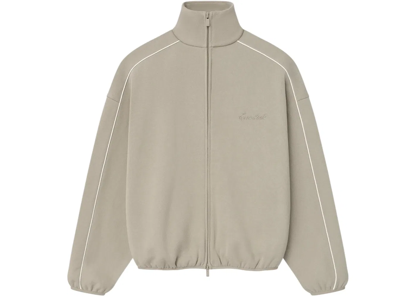 Мужская куртка с принтом Fear of God Essentials Modern Fleece Piping Track Jacket (FW25), Timber/Cloud White