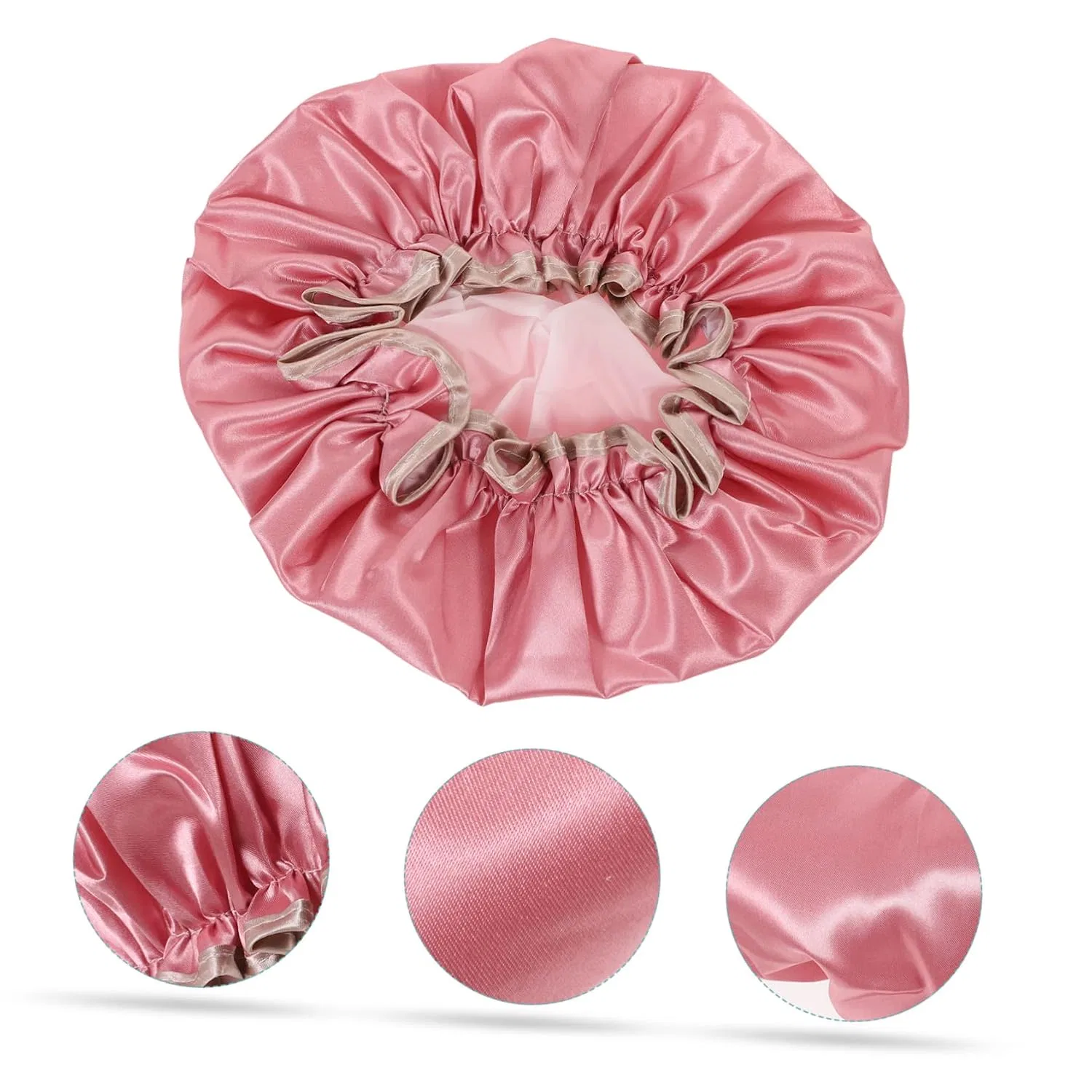 Набор шапочек для душа, Healeved, 3 шт, 24.5x24.5 см, Pink — фото 2