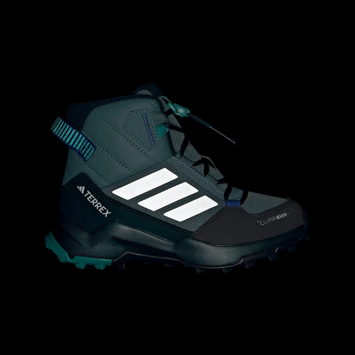 Детские ботинки для мальчиков утепленные водостойкие Adidas Terrex, Preloved Teal/Matte Silver/Pure Teal — фото 3