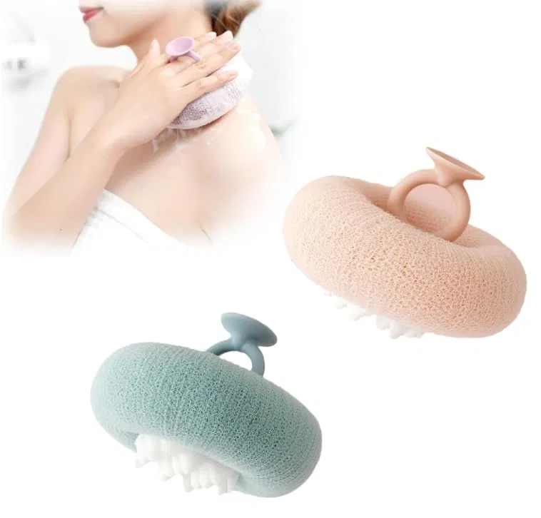 Мочалка для душа Sunflower Bath Ball, 2 в 1, с присоской, Ocilenya, 1 шт., Pink+Blue