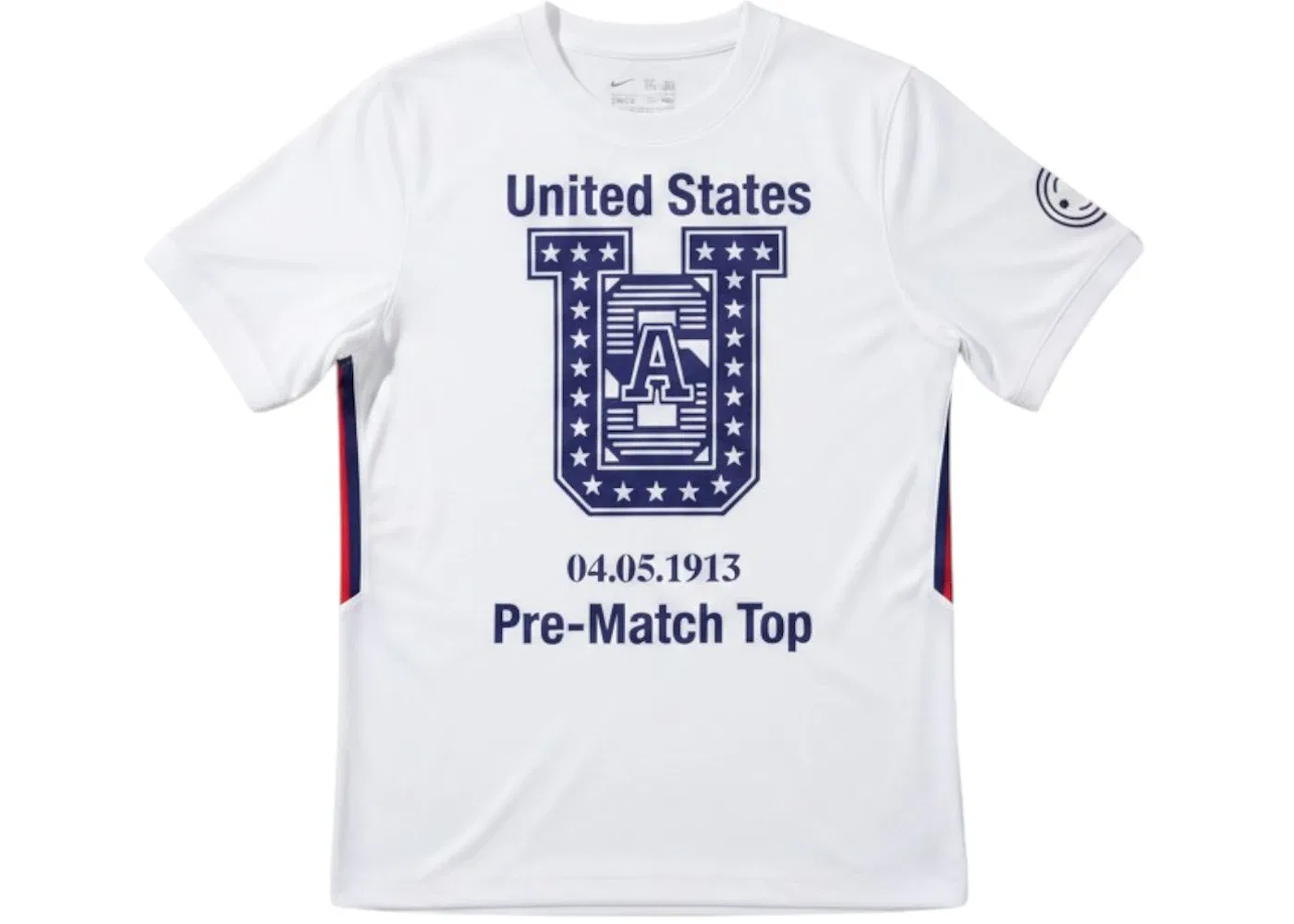 Детская футболка с длинным рукавом Nike USA x V.A.A. Big Kids Pre-Match Top, White/Red/Blue — фото 2
