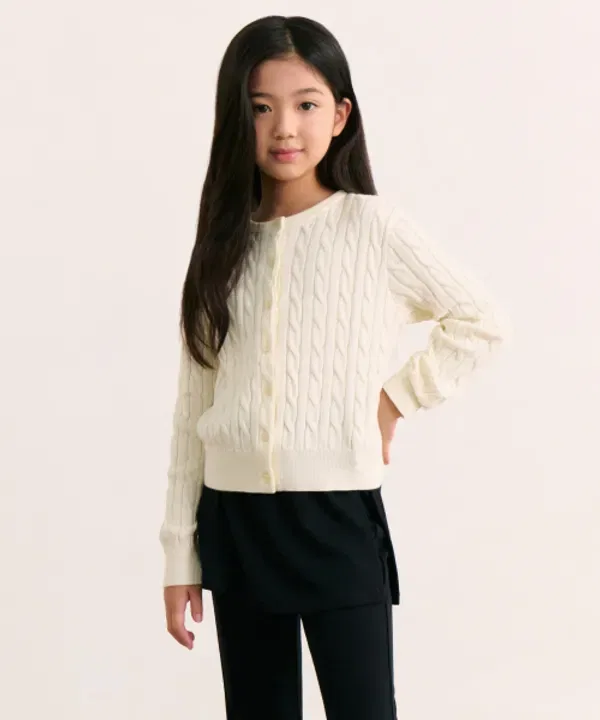 Кардиган детский, хлопковый, Musinsa Standard Kids, кремовый