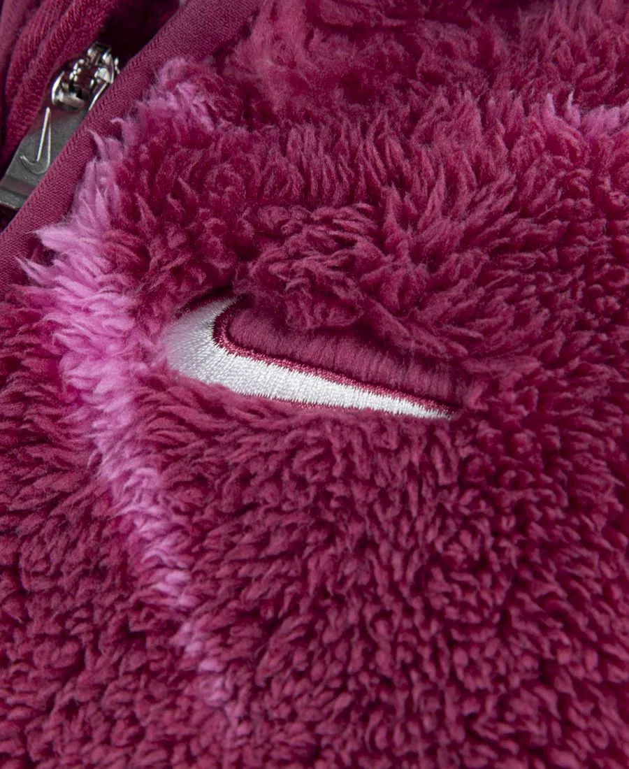 Детский комбинезон на молнии с капюшоном, из флиса, с защитой рук и ног Nike, Sweet Beet — фото 3