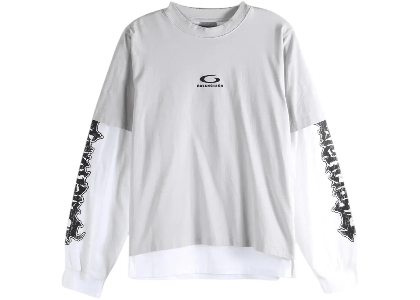 Мужская футболка с принтом Double T-shirt Balenciaga, Grey/White