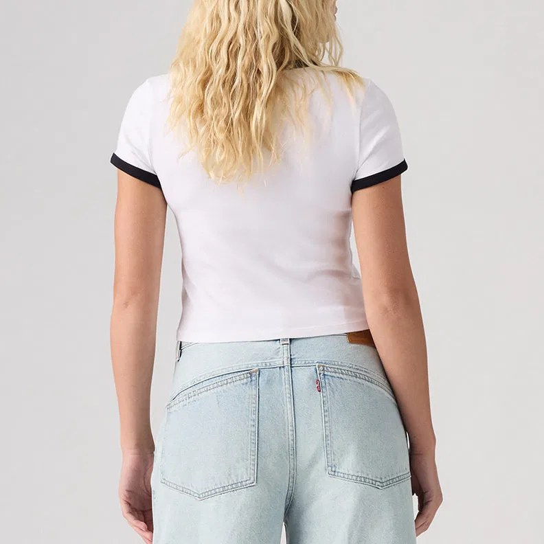 Женская футболка с круглым вырезом White Levis, Белый — фото 3