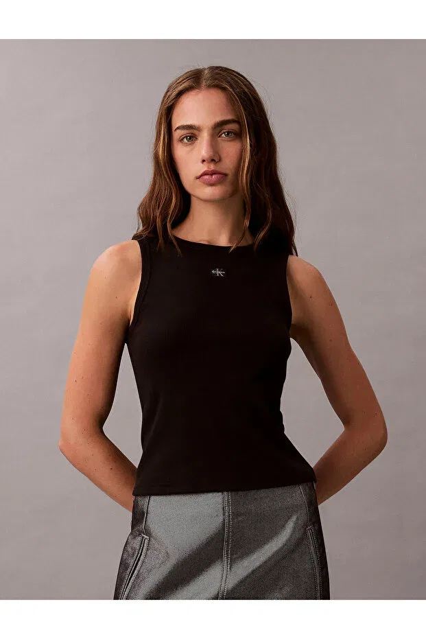 Женская блузка с принтом Calvin Klein, Черная
