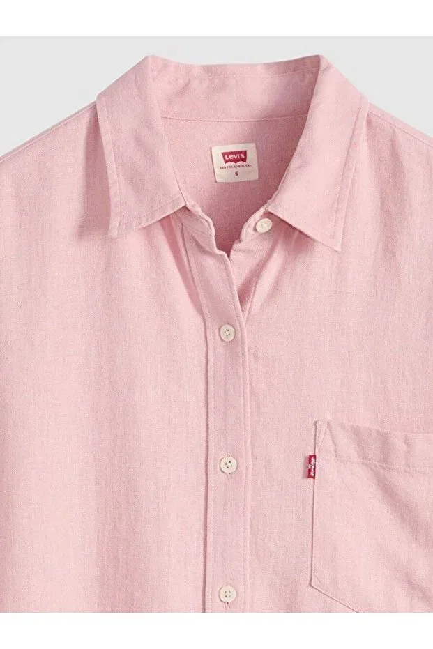 Женская хлопковая рубашка-оверсайз Harlie boyfriend shirt Levi'S, Pink — фото 4