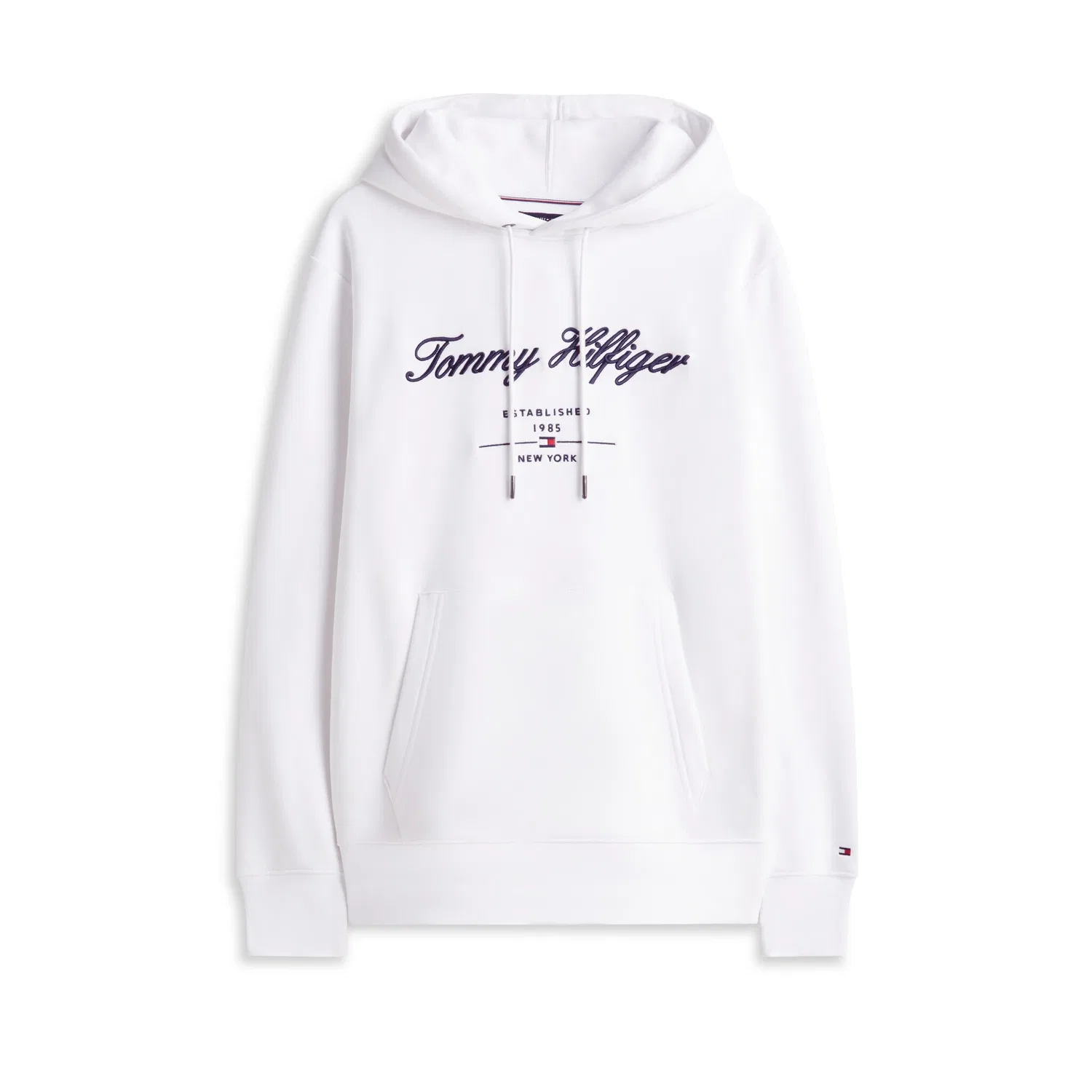 Мужской худи с капюшоном с вышитым логотипом Tommy Hilfiger, White — фото 4