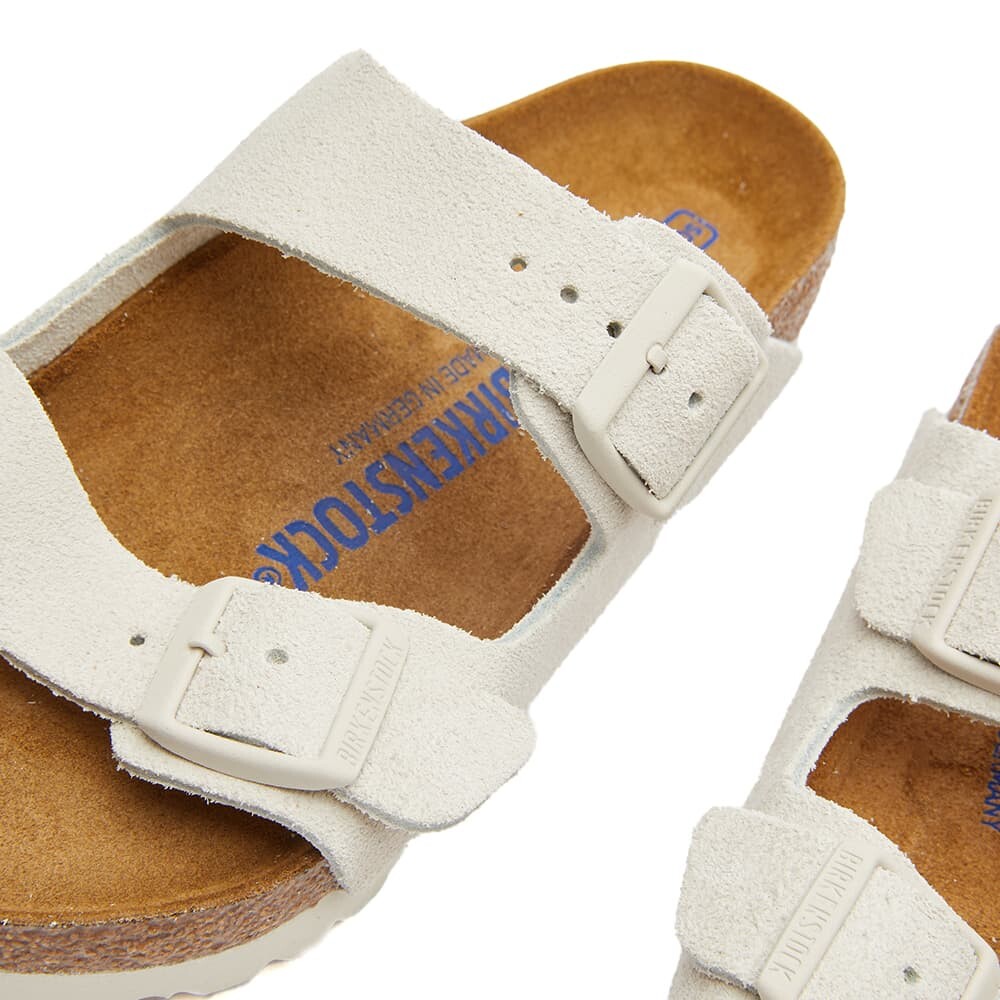 Сандалии Birkenstock Arizona Soft Footbed Suede Leather, белый — фото 3