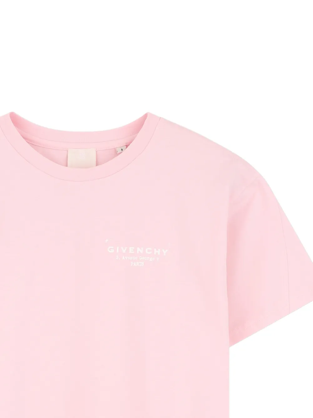 Хлопковая футболка с круглым вырезом Givenchy Kids, розовый — фото 3