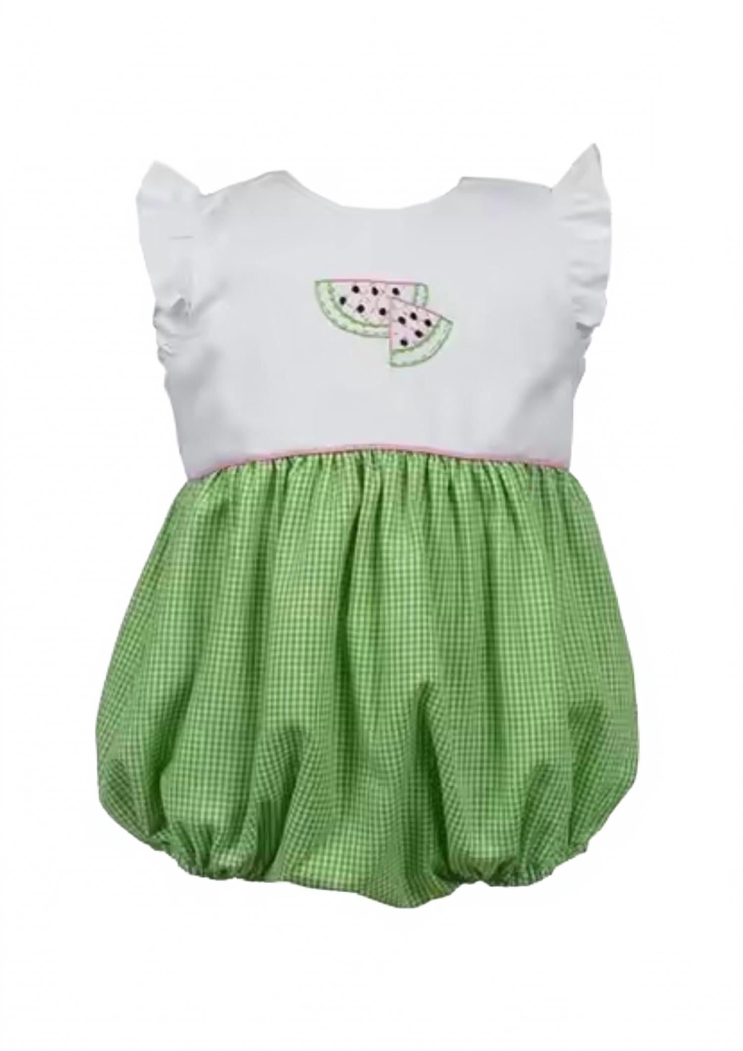 

Детский комбинезон Winnie Watermelon Bubble для девочки в бело-зеленой гамме THE PROPER PEONY