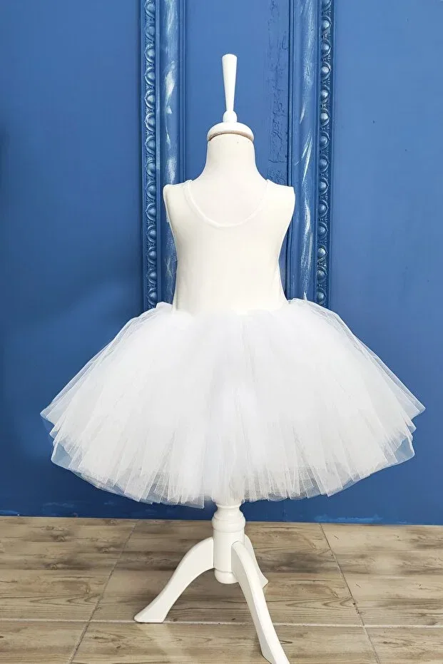 Детское платье-пачка для девочек Tutu Dress, Shecco Babba, White — фото 4