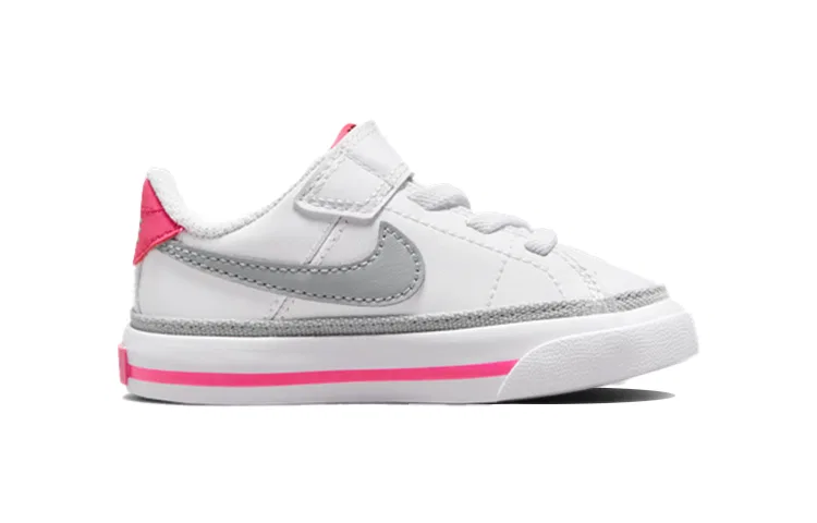 Детские кроссовки для малышей с классическим теннисным дизайном Court Legacy Low Top White Pink Nike, White Pink — фото 3