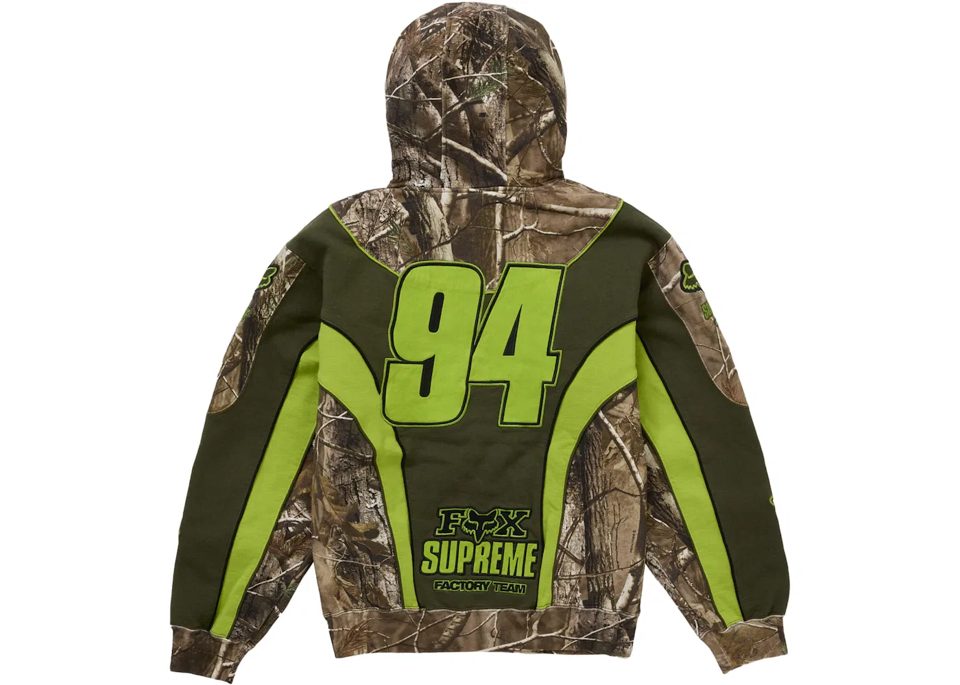 Мужская худи с принтом Supreme Fox Racing Zip Up Hooded Sweatshirt Realtree Hardwoods Camo, Realtree Hardwoods Camo — фото 2