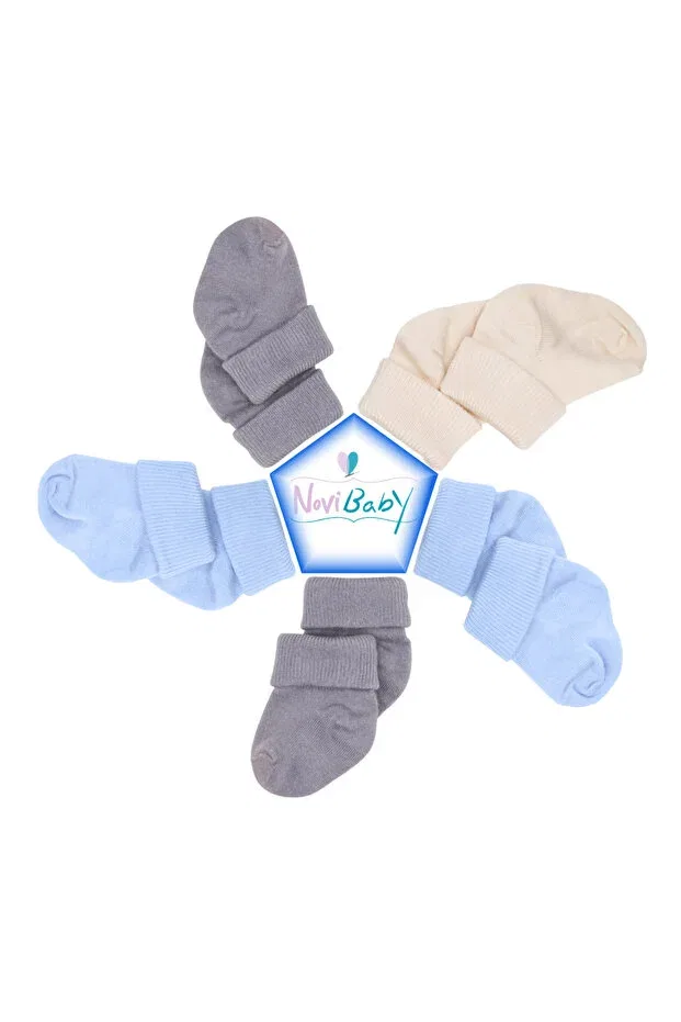 Детские носки для новорожденных хлопковые 5 шт Basics Novibaby, Rainy — фото 3