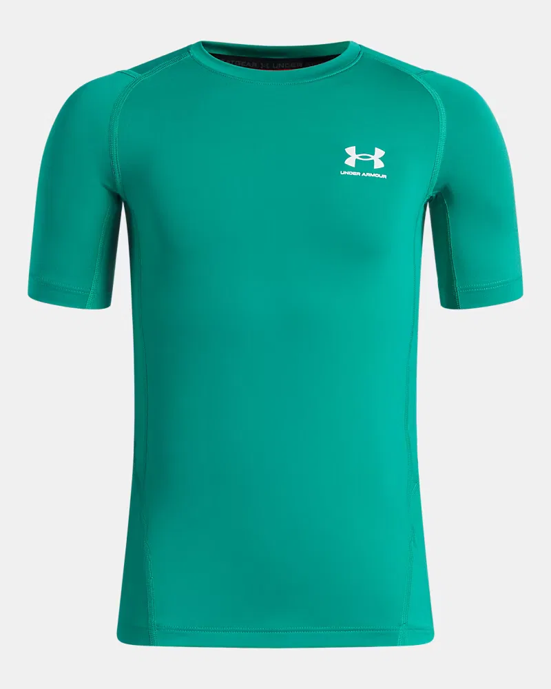 Футболка с коротким рукавом быстросохнущая HeatGear Armour UnderArmour, Geode Green/White — фото 4