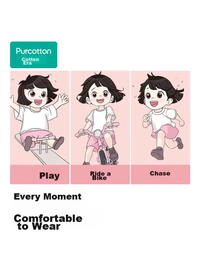 Трусы детские хлопковые 2 шт Letter Rabbit Purcotton, белый с вишней — фото 4