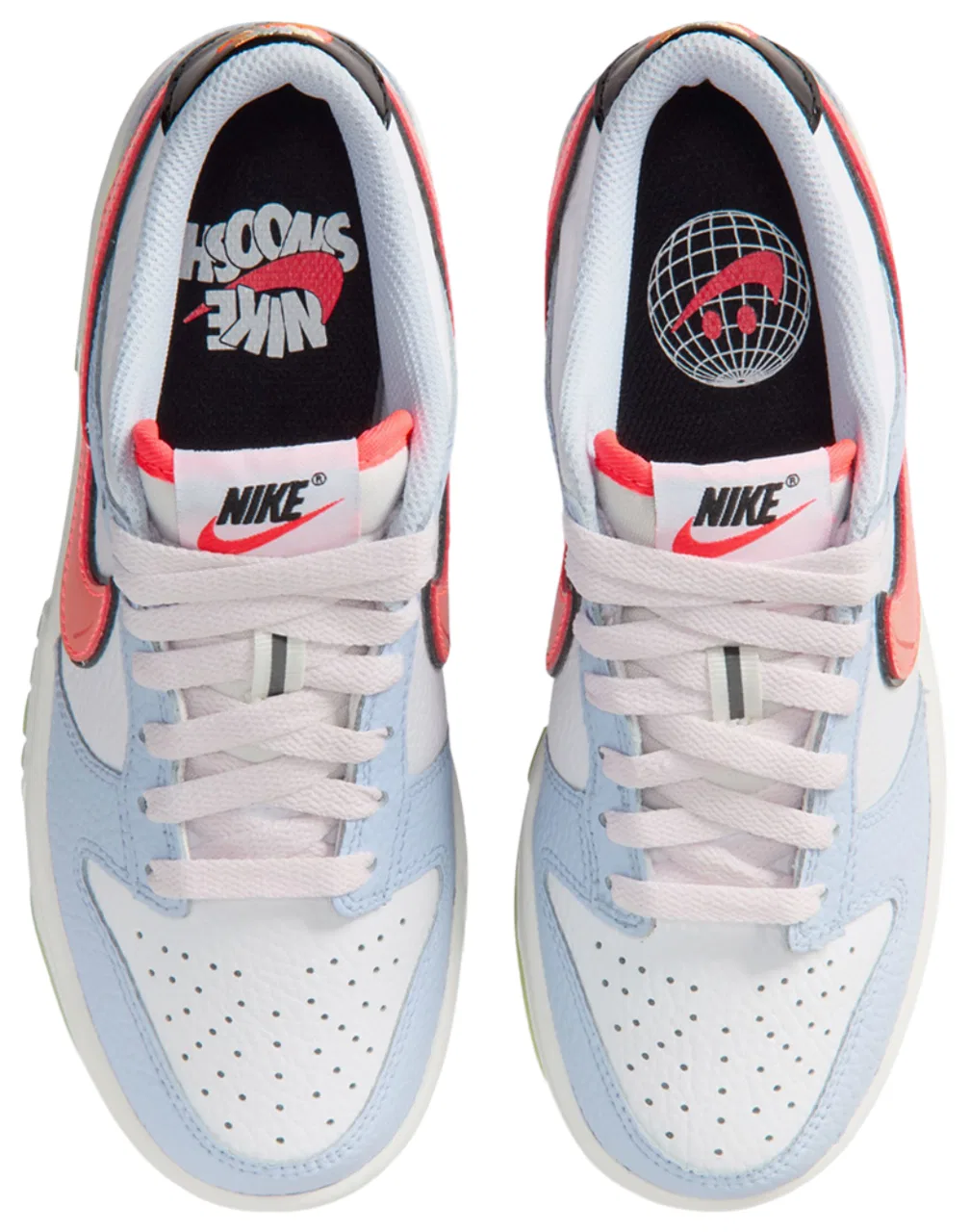Кроссовки для мальчиков Dunk Low Nike, цвет White/Hydrogen Blue/Flash Crimson — фото 4