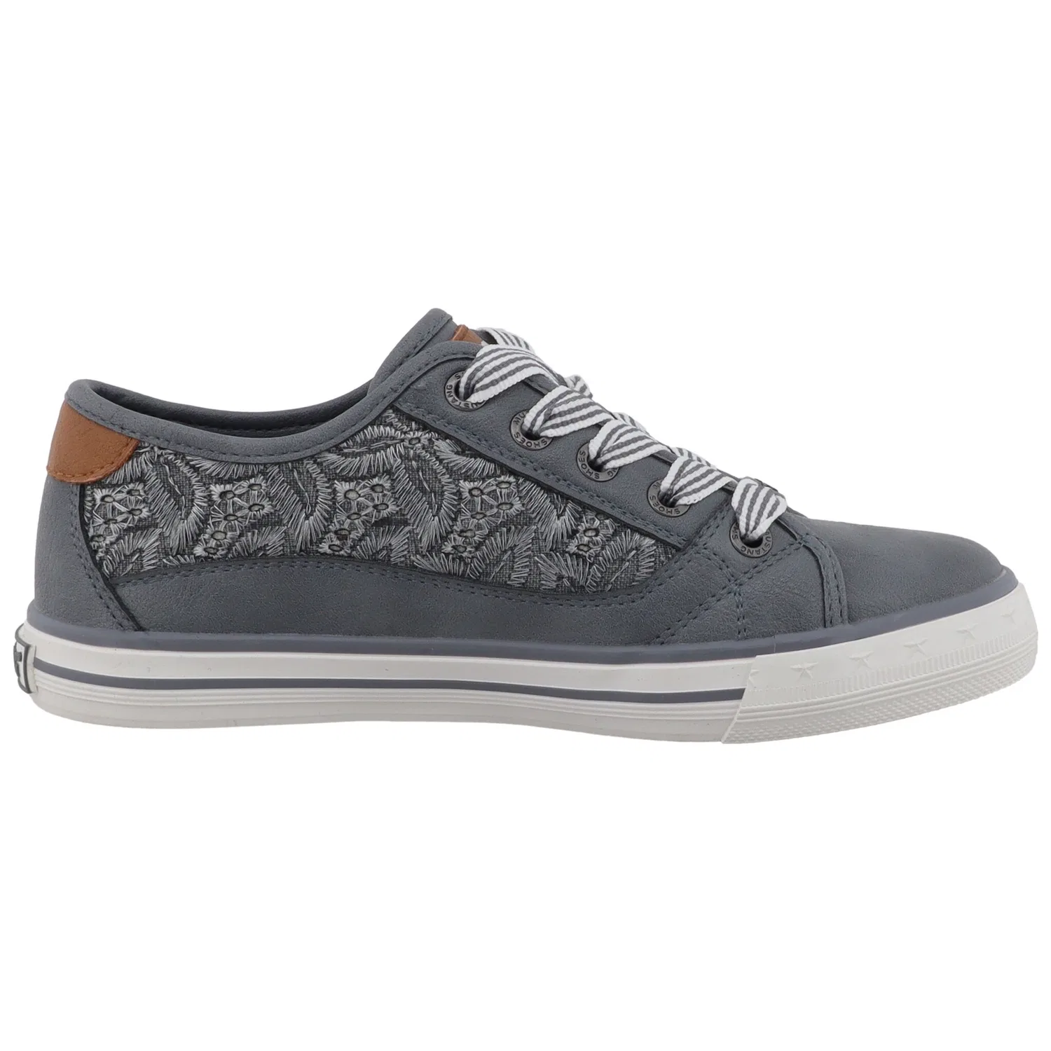 Детские кроссовки на шнуровке с цветочной вышивкой Mustang Shoes, Jean Blue — фото 4