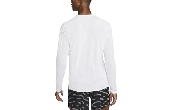 Футболка men's sports fitness training running casual long sleeves white t-shirt Nike, белый — фото 2