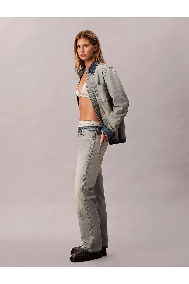 Женские свободные джинсы с широкой штаниной Calvin Klein, Blue — фото 3