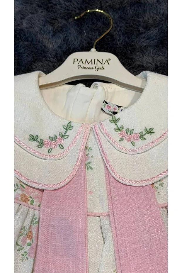 Детское платье для девочек с цветочным принтом Pamina, Powder — фото 2