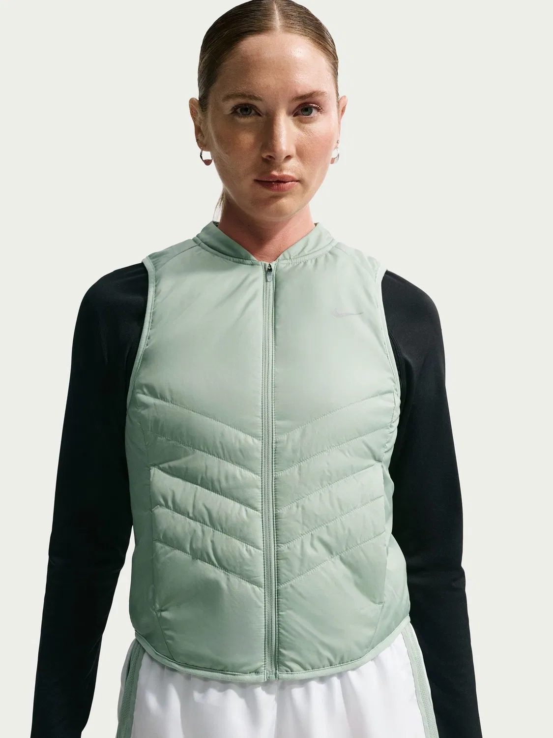 Жилет беговой Nike Steam Green Tempo Repel Warm, зеленый — фото 4
