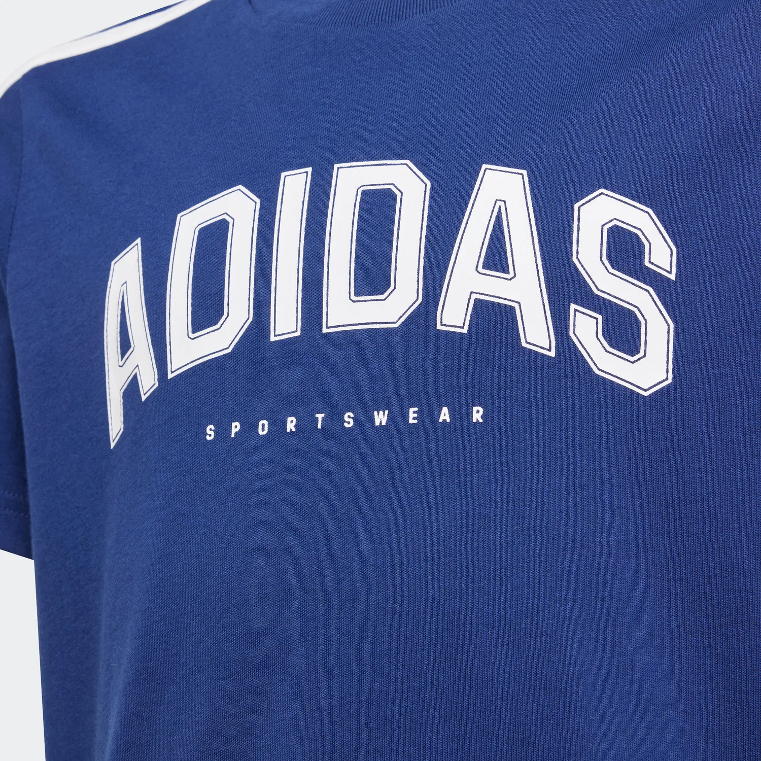 Детская хлопковая футболка Adidas, Цвет: Blau / Weiss — фото 3