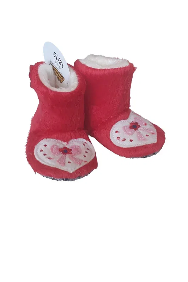 Детские тапочки с принтом Red Pink Heart Embroidered Slippers Home Boots First Step Ay Online, Redheart