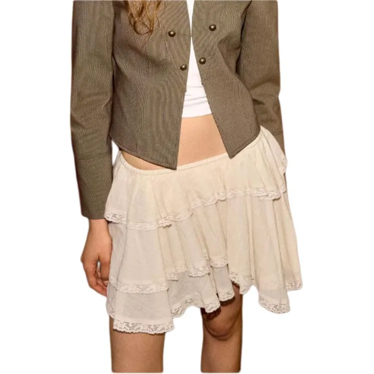 Женская повседневная юбка-шорты, ZARA, White/Pink — фото 4