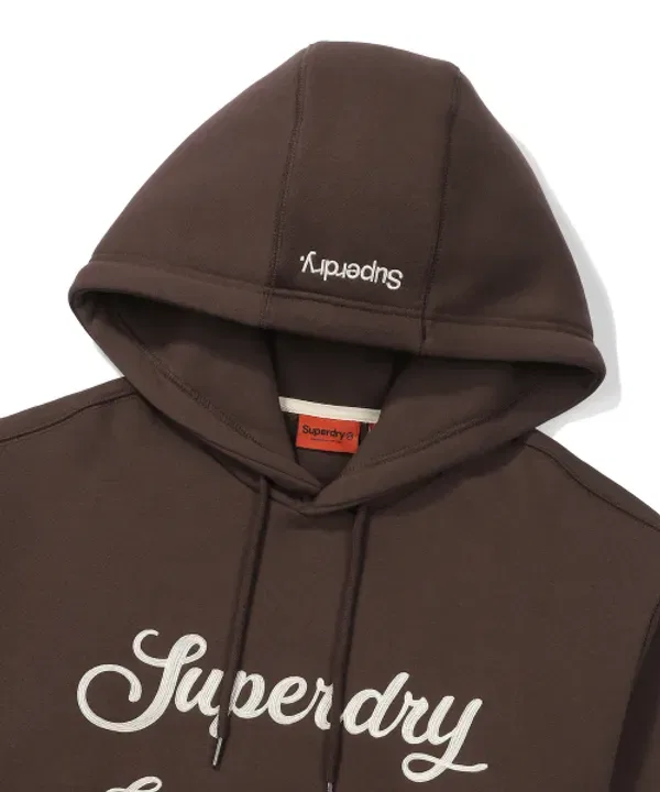 Худи с капюшоном, фестивальное, Superdry, коричневый — фото 3